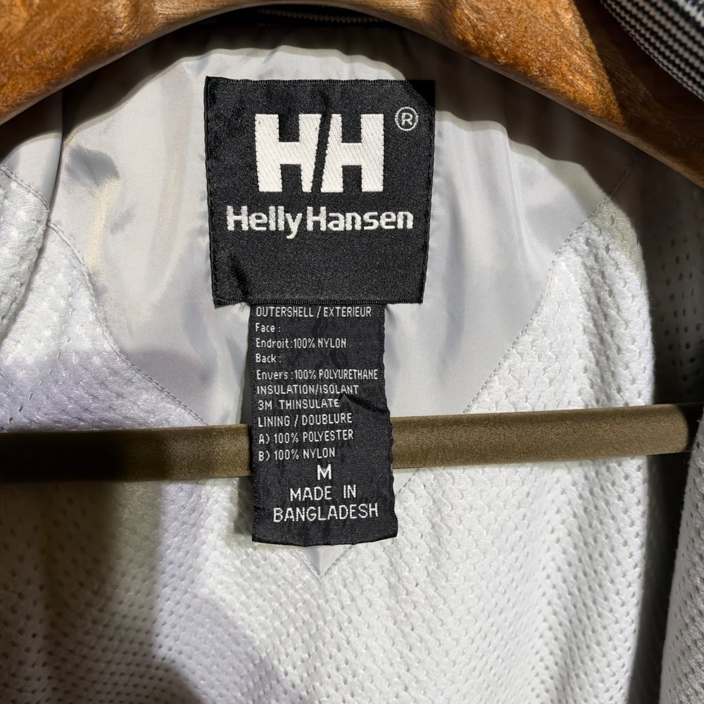 Vintage Helly Hansen Equipe Ski Jacket Mens M Cream 90s Colorblock Insulated - Picture 8 of 12